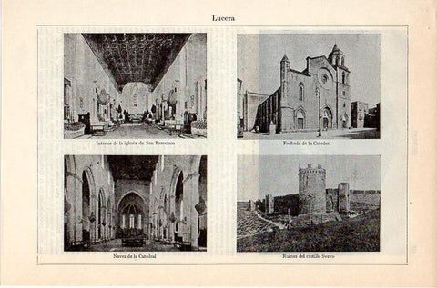 LAMINA V08826: Catedral y Castillo Svevo en Lucera, Italia