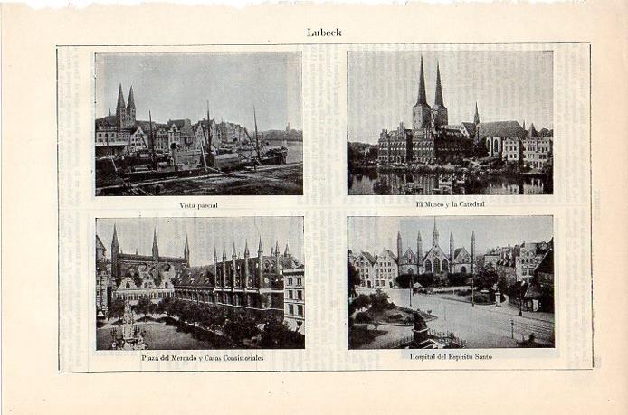 LAMINA V08810: Museo, Catedral y Plaza del Mercado de Lubeck, Alemania