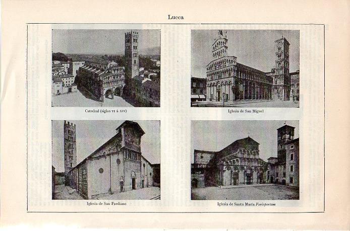 LAMINA V08815: Catedral e iglesias de Lucca, Italia