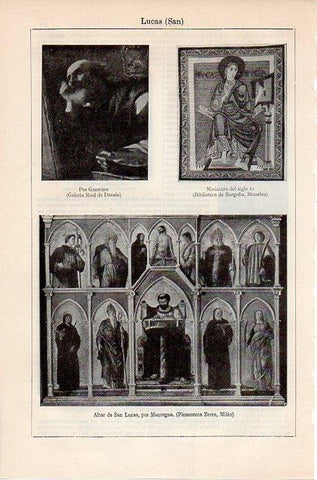LAMINA V08818: Altar de San Lucas, por Mantegna
