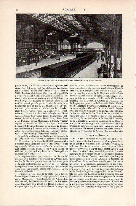 LAMINA V08719: Estacion de Liverpool Street en Londres