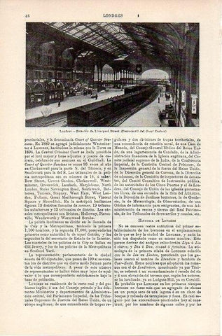 LAMINA V08719: Estacion de Liverpool Street en Londres