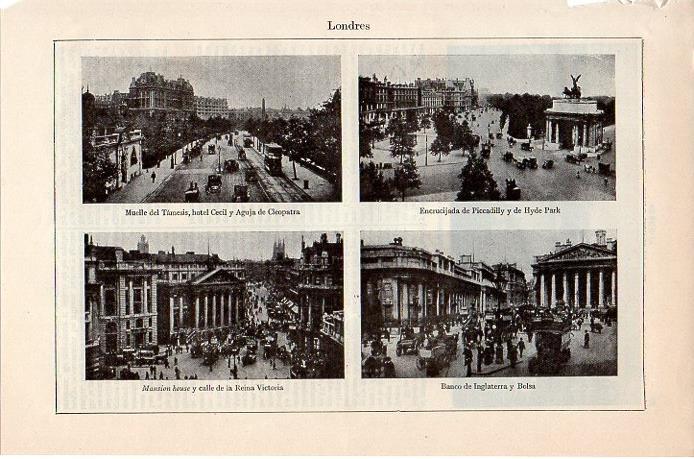 LAMINA V08709: Hotel Cecil, Piccadilly, Mansion House y Banco de Inglaterra en Londres