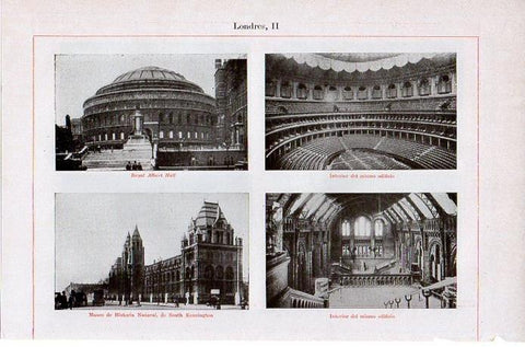 LAMINA V08711: Royal Albert Hall y Museo de Historia Natural en Londres