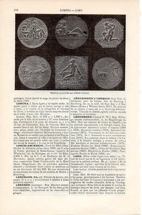 LAMINA V08737: Medallas, por Alfredo Lorcher