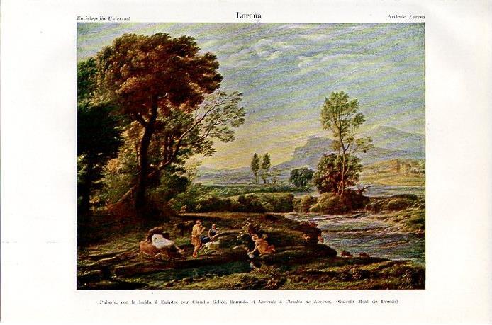 LAMINA V08741: Paisaje con la huida a Egipto, por Claudio de Lorena