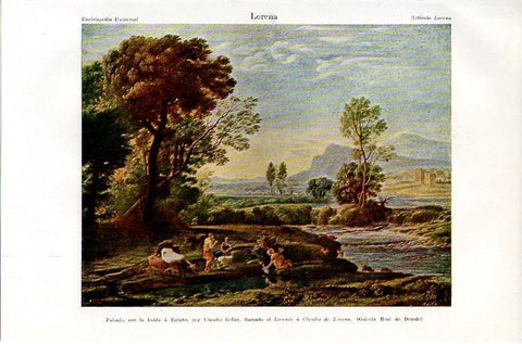 LAMINA V08741: Paisaje con la huida a Egipto, por Claudio de Lorena