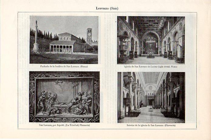 LAMINA V08747: Iglesias dedicadas a San Lorenzo en Roma y Florencia
