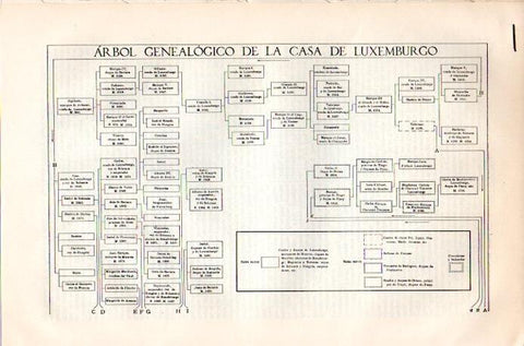 LAMINA V09256: Entrada de arbol genealogico de la casa de Luxemburgo