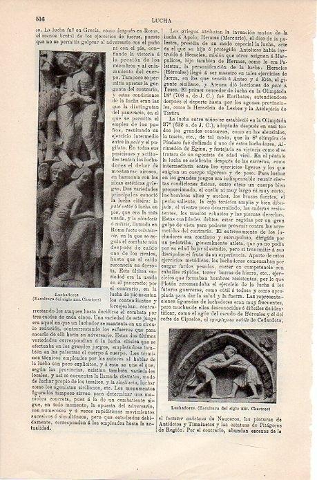 LAMINA V08841: Luchadores esculturas siglo XIII