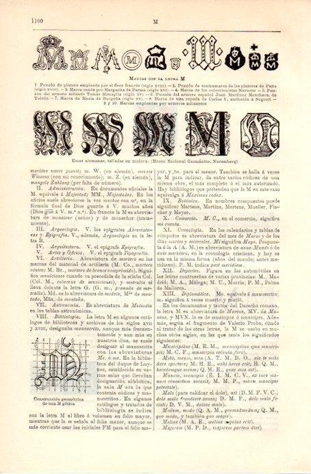 LAMINA V08974: Marcas con la letra M