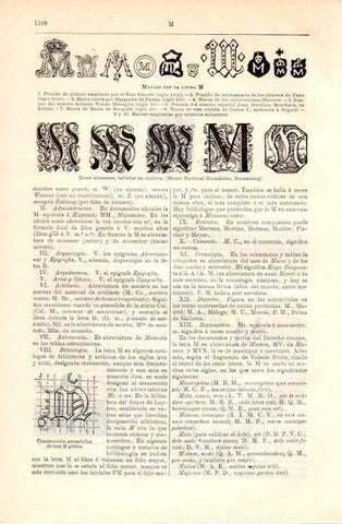 LAMINA V08974: Marcas con la letra M
