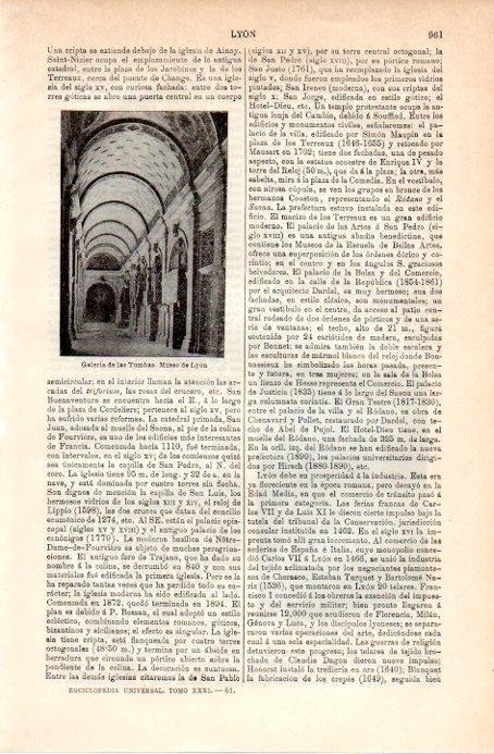 LAMINA V08964: Galerias de las Tumbas en Museo de Lyon