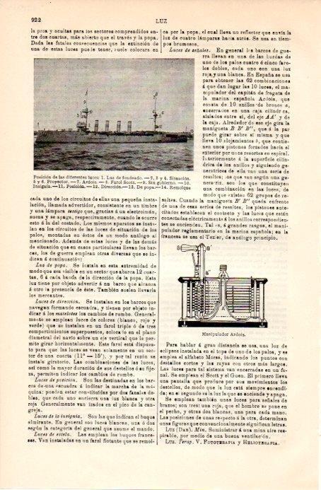 LAMINA V08953: Posicion de las luces en un barco