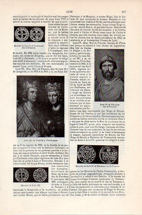 LAMINA V08873: Luis III de Francia y Carlomagno 