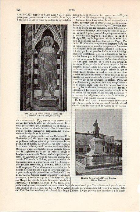 LAMINA V08865: Estatua de San Luis IX en Aguas Muertas