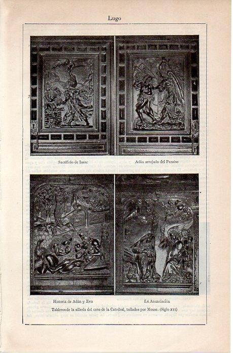 LAMINA V08858: Tableros de la silleria del coro de la Catedral de Lugo