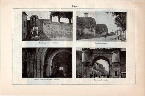 LAMINA V08855: Murallas y Puerta de la estacion de Lugo