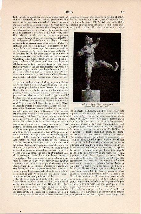 LAMINA V08842: Luchador estatuilla greco romana