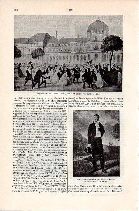 LAMINA V08894: Regreso de Luis XVIII a Paris, por Allix