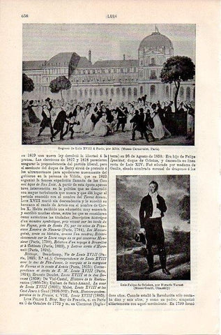 LAMINA V08894: Regreso de Luis XVIII a Paris, por Allix
