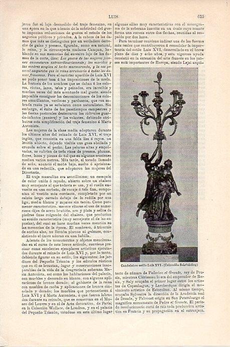 LAMINA V08893: Candelabro estilo Luis XVI