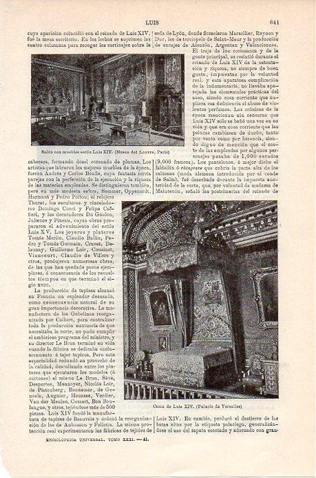 LAMINA V08885: Cama de Luis XIV en Versalles