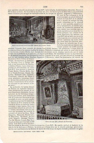 LAMINA V08885: Cama de Luis XIV en Versalles