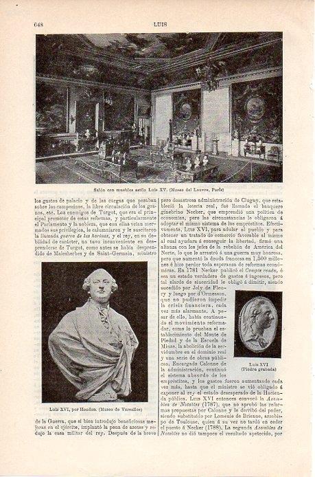 LAMINA V08888: Busto de Luis XVI, por Hondon