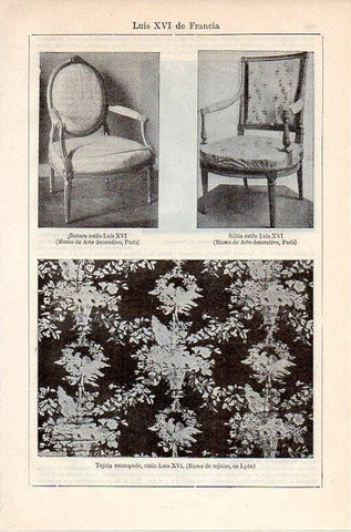 LAMINA V08892: Butacas y estampados estilo Luis XVI