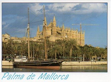 POSTAL PV00364: Vista desde el mar de la Catedral de Palma de Mallorca