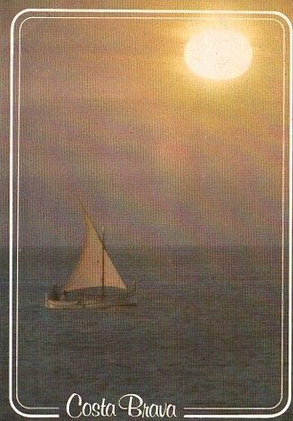 POSTAL PV00399: Barco de vela en el mar, Costa Brava