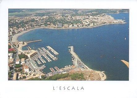 POSTAL PV00326: Vista aerea de la playa de Riells en L'Escala