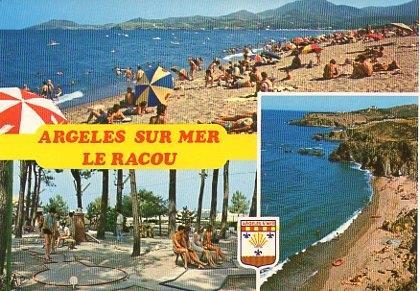 POSTAL PV00071: La plage, les pins, les rochers. Argeles-sur-Mer