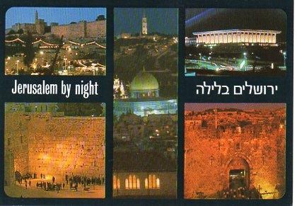 POSTAL PV00074: Jerusalem by night