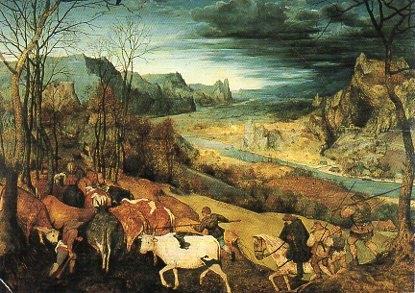 POSTAL PV00119: The return of the herd, Pieter Bruegel