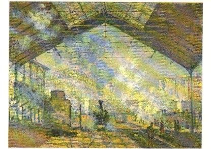 POSTAL PV00132: La gare Saint-Lazare, Claude Monet