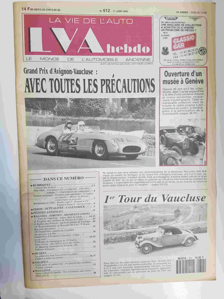 Revista, Magazine: La Vie de l'Auto LVA hebdo num 612,  17 juin 1993. Grand Prix d'Avignon-Vaucluse