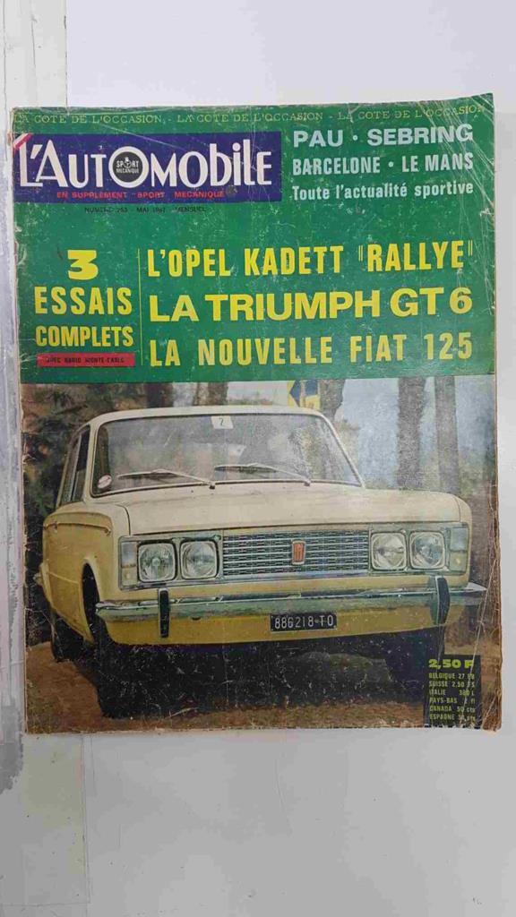 Revista: L'Automobile num 253, mai 1967 - 12 heures de Sebring
