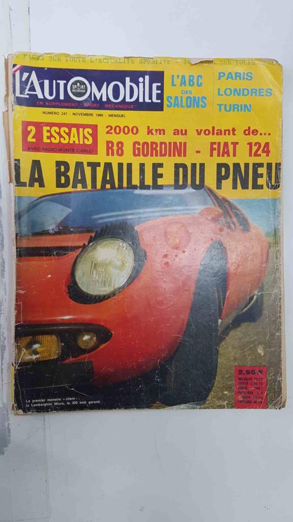 Revista, magazine: L'Automobile num 247, novembre 1966 - Le batalla du pneu