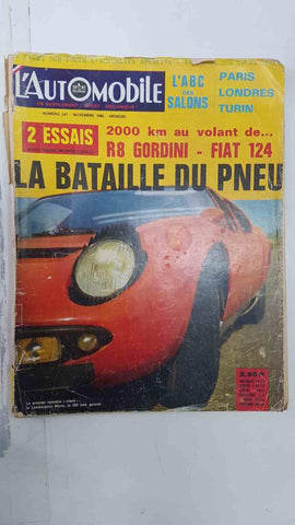 Revista, magazine: L'Automobile num 247, novembre 1966 - Le batalla du pneu