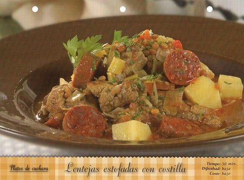 LAMINA V09810: Lentejas estofadas con costilla