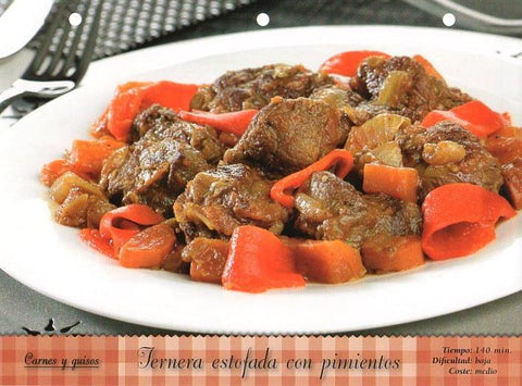 LAMINA V09814: Ternera estofada con pimientos