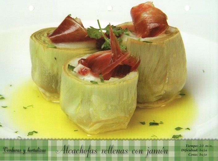 LAMINA V09821: Alcachofas rellenas con jamon