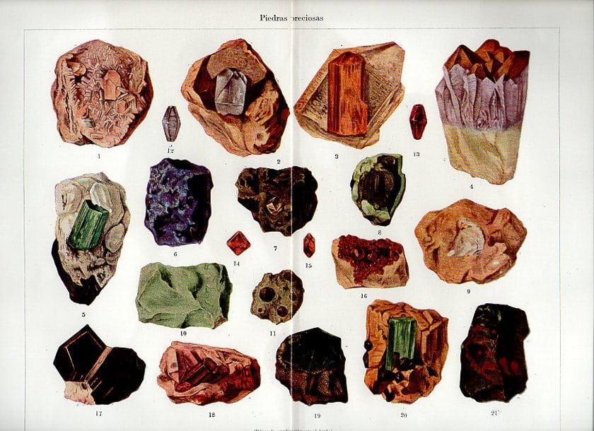 LAMINA V09789: Piedras preciosas