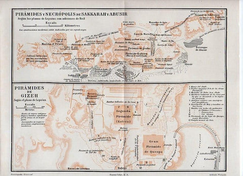 LAMINA V09790: Planos piramides de Gizeh, Sakkarah y Abusir