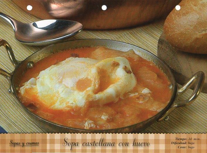 LAMINA V09804: Sopa castellana con huevo
