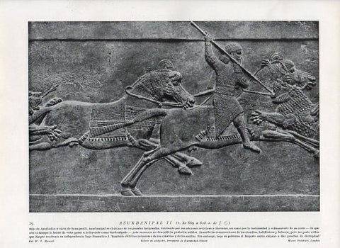 LAMINA V09880: Asurbanipal, relieve en alabastro