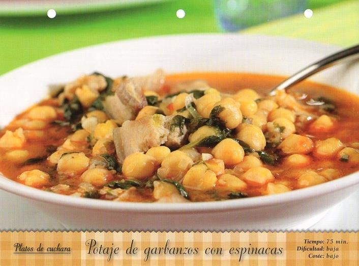LAMINA V09835: Potaje de garbanzos con espinacas