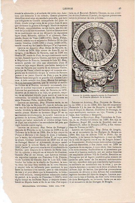 LAMINA V09706: Grabado de Leonor de Austria